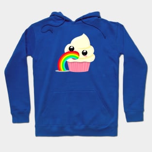 Kawaii Puking Rainbow Cupcake Emoji Hoodie